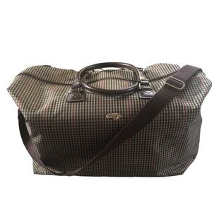 VTG DVF Plaid Weekender Carry On Personal Travel Bag Shoulder Strap Large 20X17”